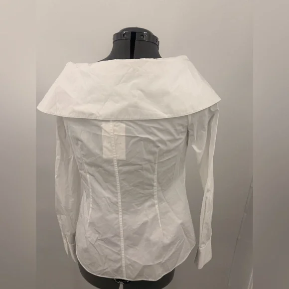 Lafayette 148 New York Elegant White Women's Blouse Size 2 NWT - Picture 3 of 5